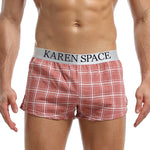 2 Pack Men's Thin & Breathable for Home & Sleep Plaid Boxers