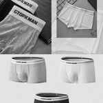 2-Pack Men's Threaded Large Pouch U-convex Sweat-absorbent Breathable Thin Sports Boxer Pants