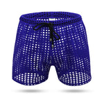 2 Pack Men's Mesh See-Through Shorts with Drawstring Waist