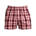 2 Pack Men's Cotton Plaid Boxers with Side Opening and Relaxed Elastic Waistband