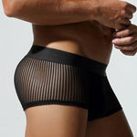 3 Pack Men's Striped Mesh Trunks with Comfort Pouch