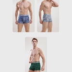 Men's Ice Silk Sexy Breathable Printed Boxers Briefs