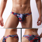 4 Pack Men's Low-Rise Printed U-Pouch Mesh for Breathability Briefs