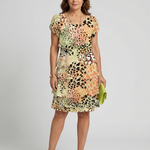 Emily | Structured Abstract Knee Length Dress