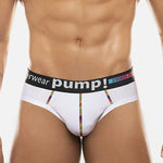 Men's Mesh Briefs With Colorful Spliced Lines