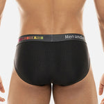 Men's Mesh Briefs With Colorful Spliced Lines
