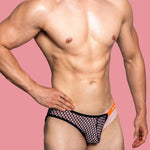 2 Pack Men's Low Waist Sexy Mesh Breathable Sports Transparent Briefs