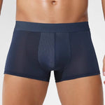3 Pack Men's Ultra-thin Ice Silk Seamless Solid Trunks