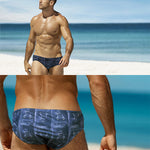 Men's Low-Rise Stylish Print Swim Briefs
