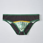 Men's Spliced Striped Mesh Pouch Briefs