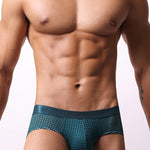4 Pack Men's Breathable Mesh Solid Sheer & Sexy Wide Waistband Briefs