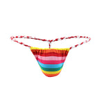 4 Pack Men's Low Rise Sexy Letter Embroidery Lace-Up Thongs
