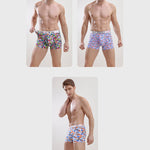 Men's Ice Silk Sexy Breathable Printed Boxers Briefs