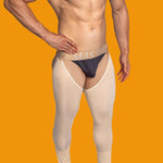 Men's Low-Waist Sexy Hollow Silk-Smooth Semi-Transparent Thermal Pants
