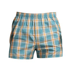 2 Pack Men's Cotton Plaid Boxers with Side Opening and Relaxed Elastic Waistband