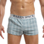 2 Pack Men's Thin & Breathable for Home & Sleep Plaid Boxers