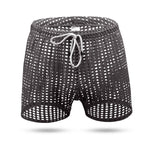 2 Pack Men's Mesh See-Through Shorts with Drawstring Waist