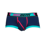 2 Pack Men's Cotton Sport Trunks with U-Pouch & Color-Block Design