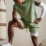 Men's Outdoor Sport Quick-Dry Breathable Double-Layer Activewear Shorts