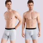 4 Pack Men's Comfortable Cotton Anti-Chafing High Elasticity Sports Boxer Briefs