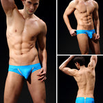 3 Pack Men's Breathable Separate Pouch Low-Rise Briefs with Openable Front Pouch