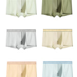 4 Pack Men's Antibacterial Comfy Waistband Ice Silk Trunks