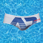 2 Pack Men's Trendy Prints U-Pouch Low-Rise Skin-Friendly Swim Briefs