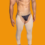 Men's Low-Waist Sexy Hollow Silk-Smooth Semi-Transparent Thermal Pants