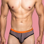 3 Pack Men's Low-Waist Sexy Big Mesh Breathable Transparent Sports Briefs