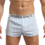2 Pack Men's Thin & Breathable for Home & Sleep Plaid Boxers