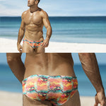 Men's Lightweight Low-Rise Bold Prints Swim Briefs & Trunks