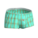 2 Pack Men's Cotton Plaid Boxers with 3D U-Pouch and Button Fly