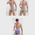 Men's Ice Silk Sexy Breathable Printed Boxers Briefs