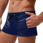 Men's Zippered Pocket Design Moisture-Wicking Swim Shorts & Trunks