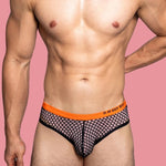 3 Pack Men's Low-Waist Sexy Big Mesh Breathable Transparent Sports Briefs