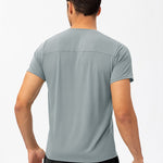 Men's Comfortable Round Collar Breathable Fitness Short Sleeve