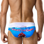 Men's Low-Rise Stylish Animal Print Swim Briefs