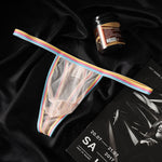 3 Pack Men's Mesh Sheer Support Pouch Strings with Cooling Comfort & Color Waistband