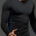 Mens Super Elastic Sport Gym Quick-drying Tops