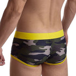 2 Pack Men's Camouflage Print Mesh Supportive Fit Touch-Free Soft-Touch Trunks