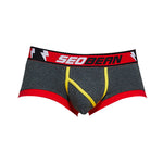 2 Pack Men's Cotton Sport Trunks with U-Pouch & Color-Block Design
