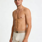 4 Pack Men's Solid Textured Minimalist Mid-Rise Breathable Boxer Briefs