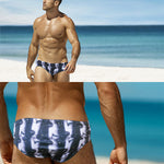 Men's Low-Rise Stylish Print Swim Briefs
