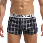 2 Pack Men's Thin & Breathable for Home & Sleep Plaid Boxers