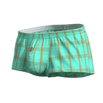 2 Pack Men's Cotton Plaid Boxers with 3D U-Pouch and Button Fly