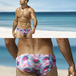 Men's Lightweight Low-Rise Bold Prints Swim Briefs & Trunks