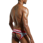2 Pack Men's Sexy Cheeky Ultra-Soft Cotton Low-Rise & Revealing Supportive Jockstraps