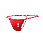 4 Pack Men's Low Rise Sexy Letter Embroidery Lace-Up Thongs