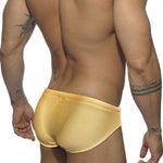 Men's Seamless Comfort Solid Color Shiny Swim Briefs