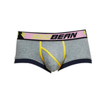 2 Pack Men's Cotton Sport Trunks with U-Pouch & Color-Block Design
